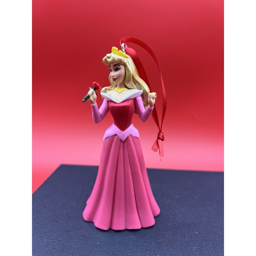 RARE Disney Parks Sleeping Beauty Aurora Holding A Rose Christmas Ornament